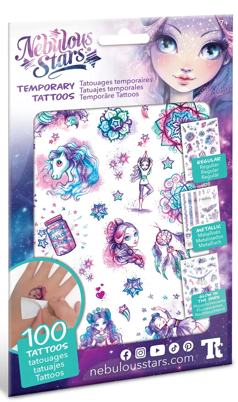 NEBULOUS STARS 11410 TEMPORARY TATTOOS ASSORTMENT PEMBE 6934