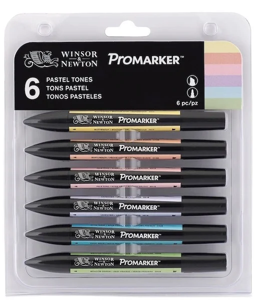 W&amp;N PROMARKER KALEM SET 6 RENK PASTEL TONES (PASTEL TONLAR) WN-0290028