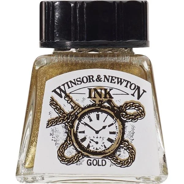 W&N ÇİZİM MÜREKKEBİ DRAWING INK 14 ML GOLD 283 WN-1005283
