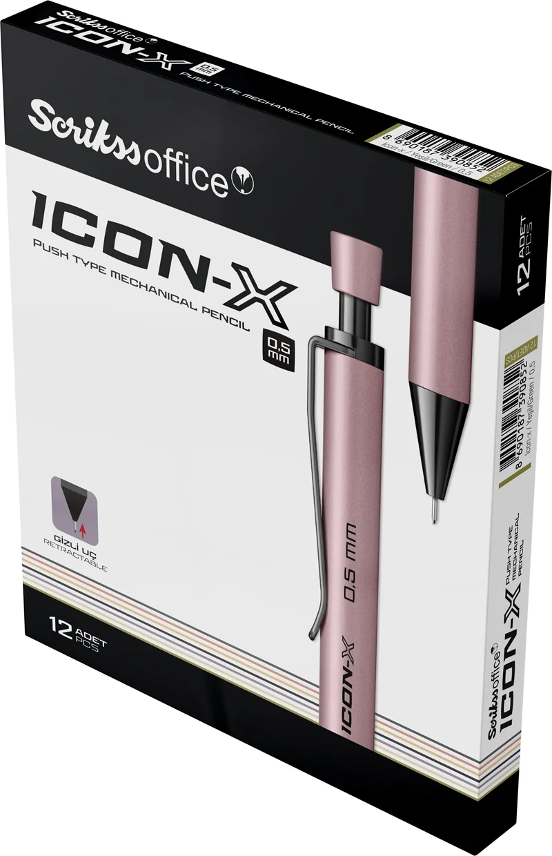 SCRIKSS OFFICE VERSATİL KALEM ICON-X METAL 0.5 YEŞİL 12 Lİ KUTU