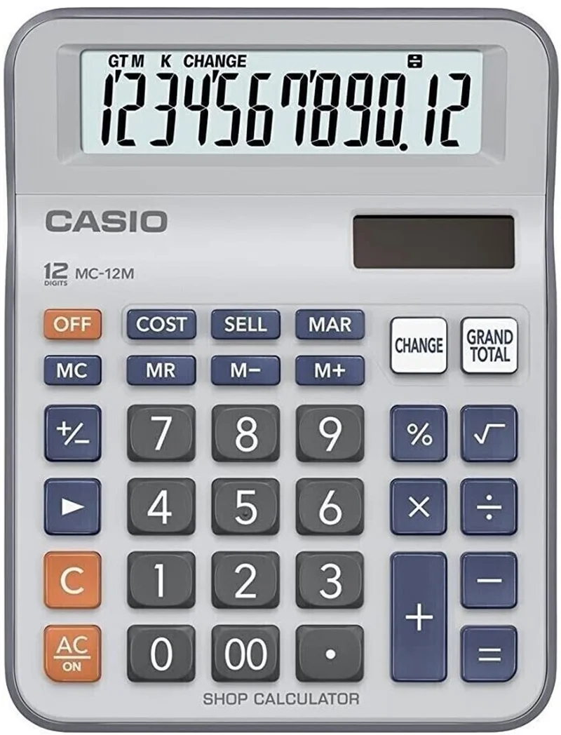 CASIO HESAP MAKİNESİ MASAÜSTÜ MC-12M 12 HANE