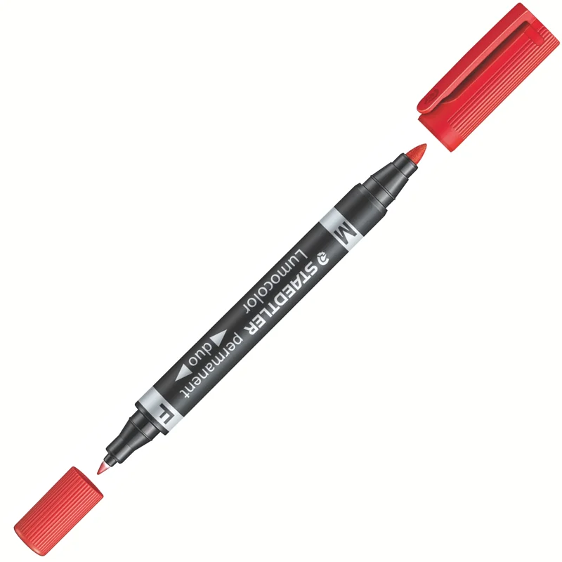 STAEDTLER PERMANENT MARKÖR LUMOCOLOR DUO YUVARLAK ÇİFT UÇ KIRMIZI 348-2