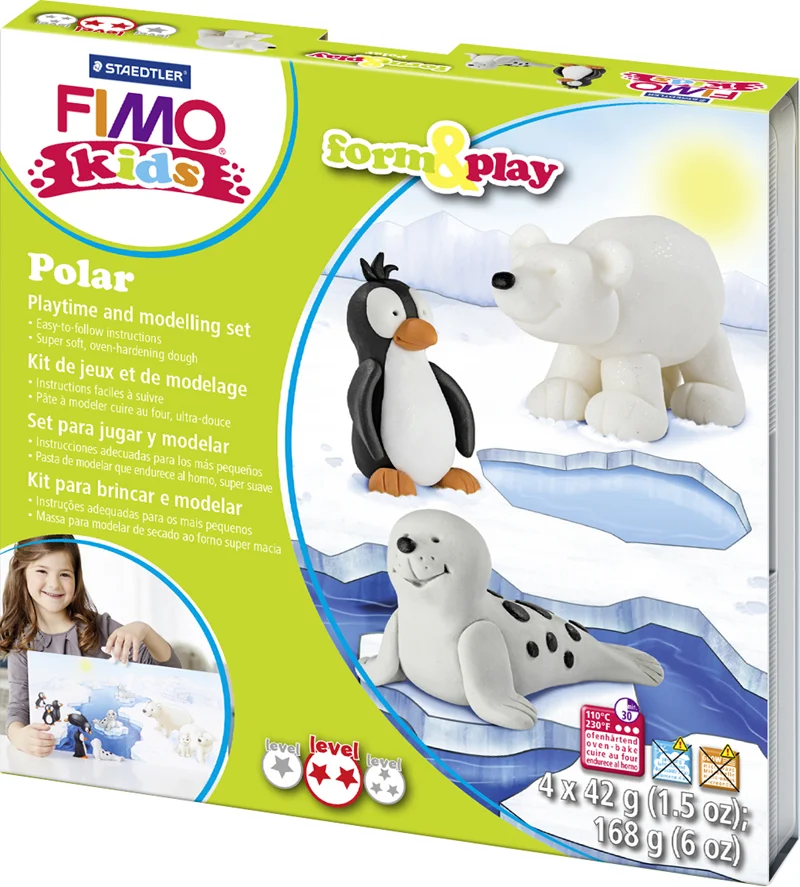 FIMO KIDS MODELLEME KİLİ SET F&amp;P KUTUP 8034 15 LZ
