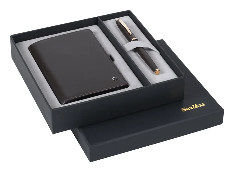 SCRIKSS HEDİYELİK SET DR 243 39 DOLMA KALEM ROSE GOLD + JOTTER KAHVERENGİ