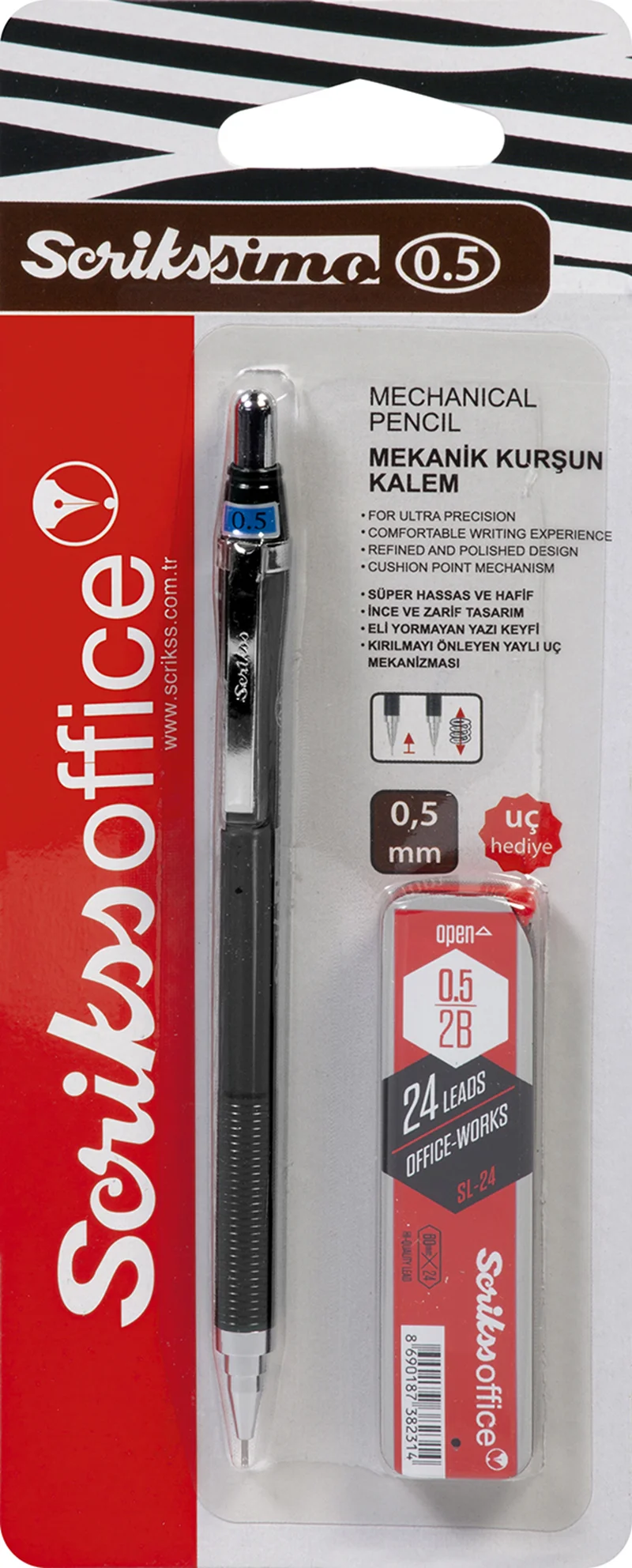 SCRIKSS OFFICE VERSATİL KALEM SIMO COLOR SET 0.5 + MİN SİYAH BLS.