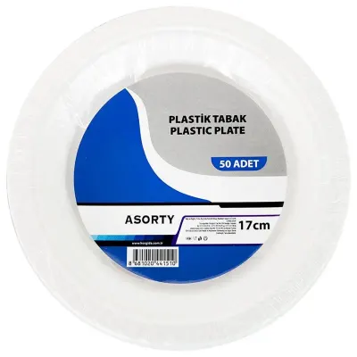 ASORTY TABAK PLASTİK 17 CM 1000 ADET 008279