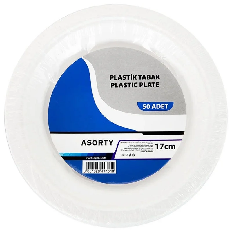 ASORTY TABAK PLASTİK 17 CM 1000 ADET 008279