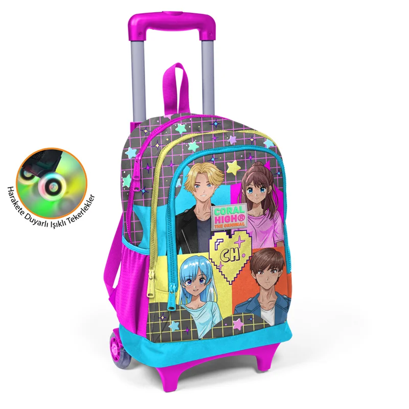 YAYGAN CORAL HIGH ÇEKÇEK SIRT ÇANTA(IŞIKLI TEKERLEK) 23937