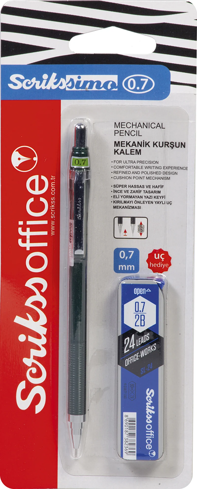 SCRIKSS OFFICE VERSATİL KALEM SIMO COLOR SET 0.7 + MİN SİYAH BLS.