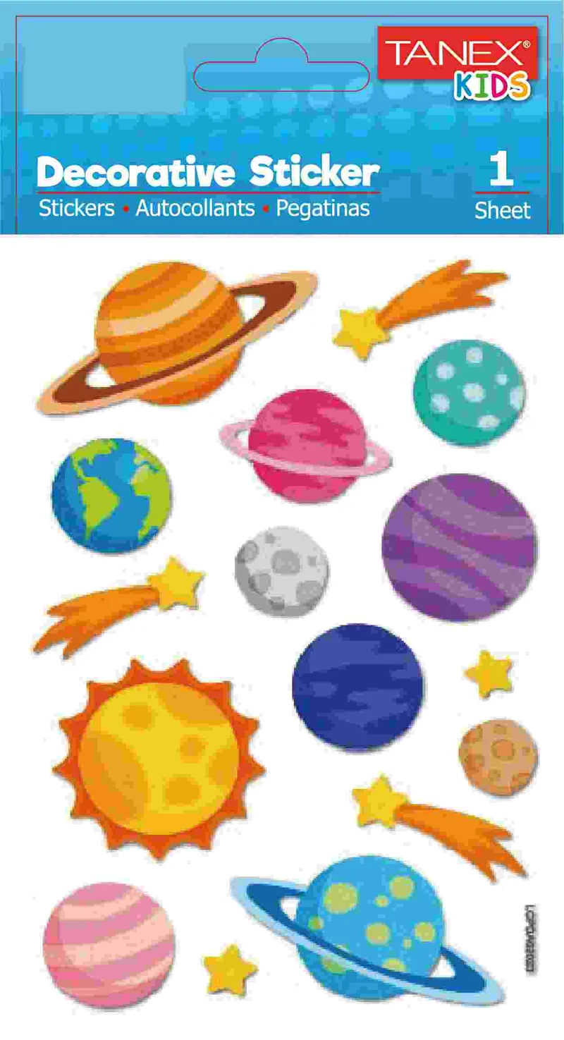 TANEX STICKER GEZEGEN SERİSİ 5 ADET TNX-25175