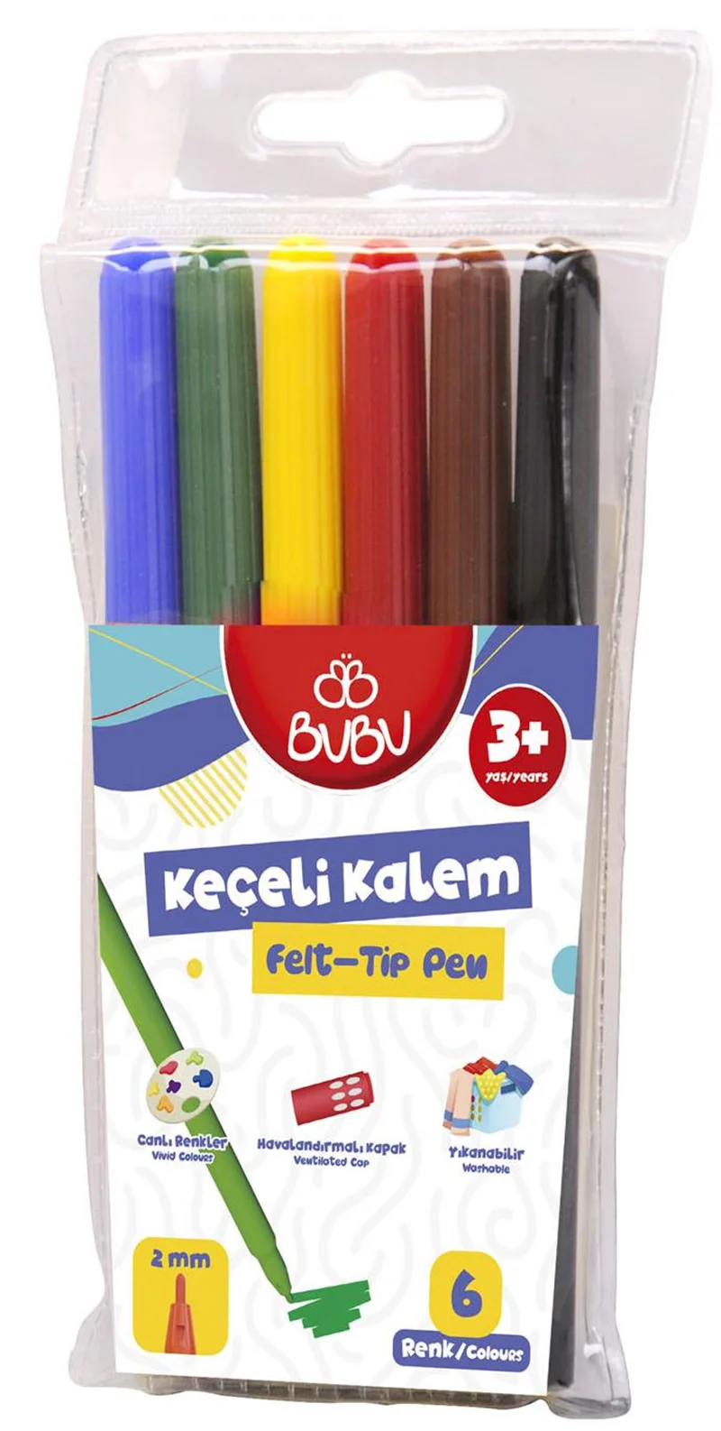 BU-BU KEÇELİ KALEM 6 RENK PVC BUBU-KEC002