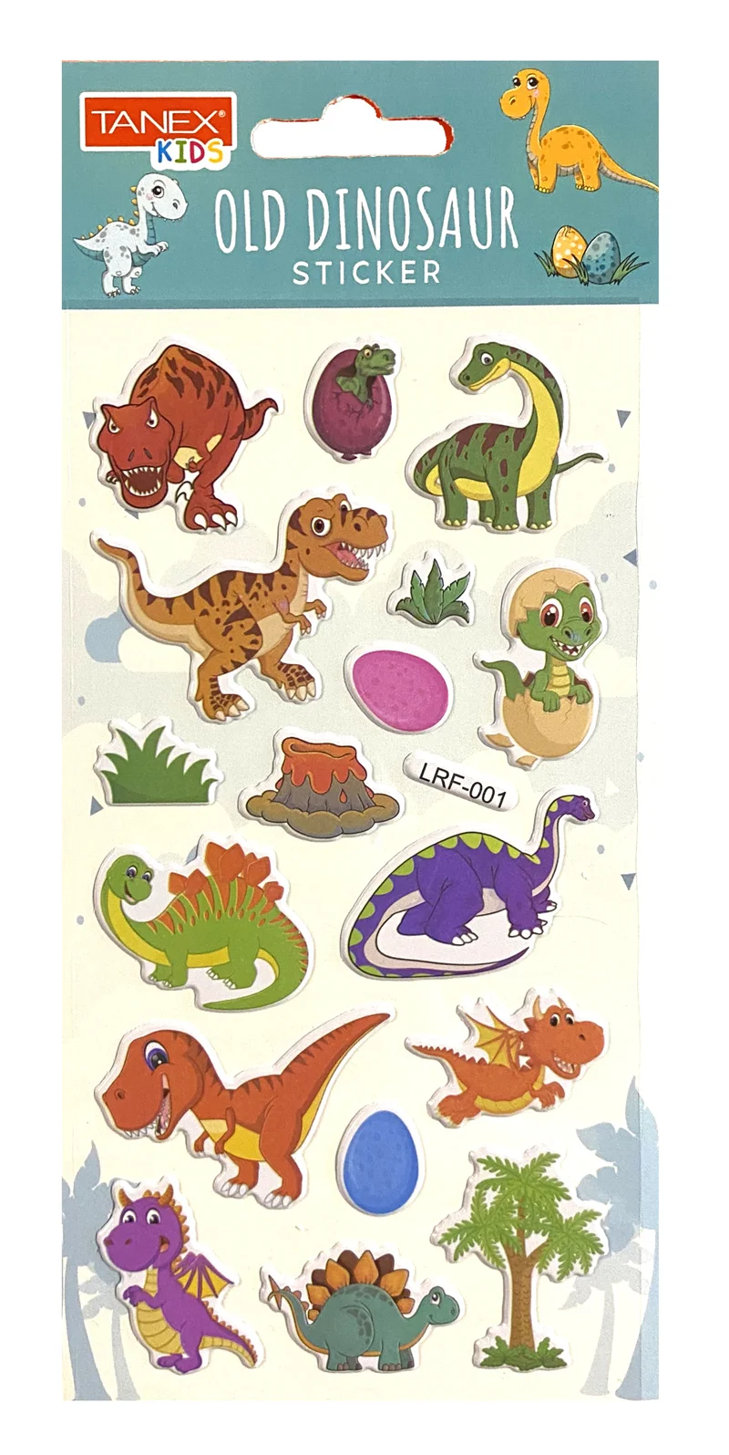 TANEX STICKER OLD DINOSAUR -  2 PUFFY 10 ADET TNX-5071