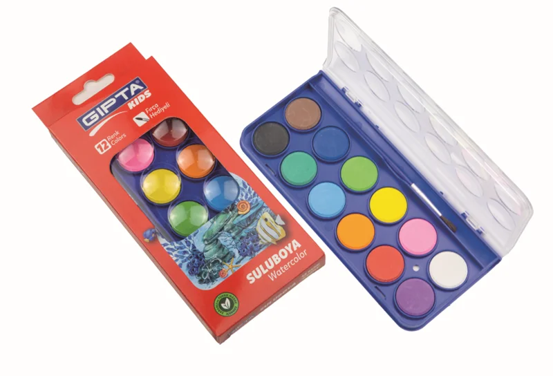 GIPTA SULU BOYA 12 RENK KÜÇÜK BOY 23mm K500100