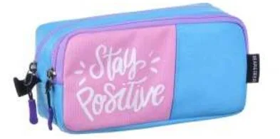 PASİF B&amp;D KALEM ÇANTASI ÇİFT GÖZLÜ STAY POSITIVE TURKUAZ BD-KCS198