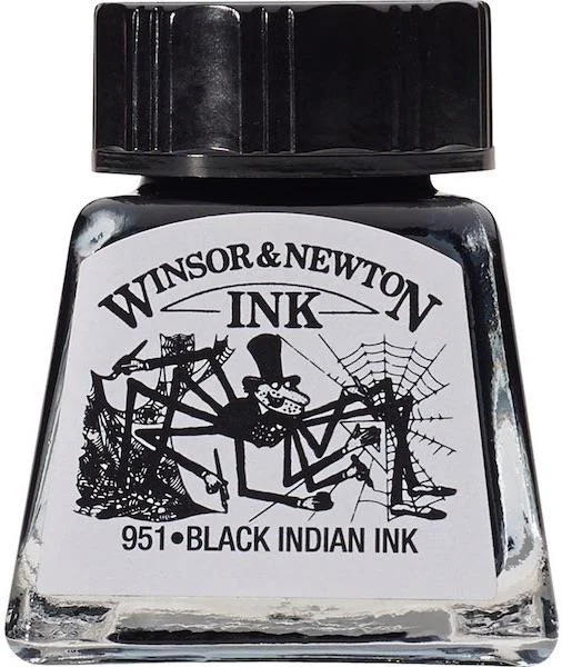 W&N ÇİZİM MÜREKKEBİ DRAWING INK 14 ML BLACK 030 WN-1005030