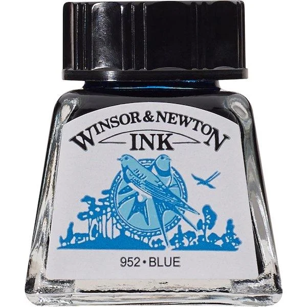 W&amp;N ÇİZİM MÜREKKEBİ DRAWING INK 14 ML BLUE 032 WN-1005032