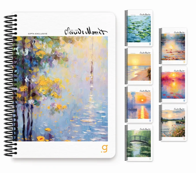 GIPTA DEFTER MONET 17x24 SPİRALLİ SERT KAPAK 100 YP. ÇİZGİLİ 7005
