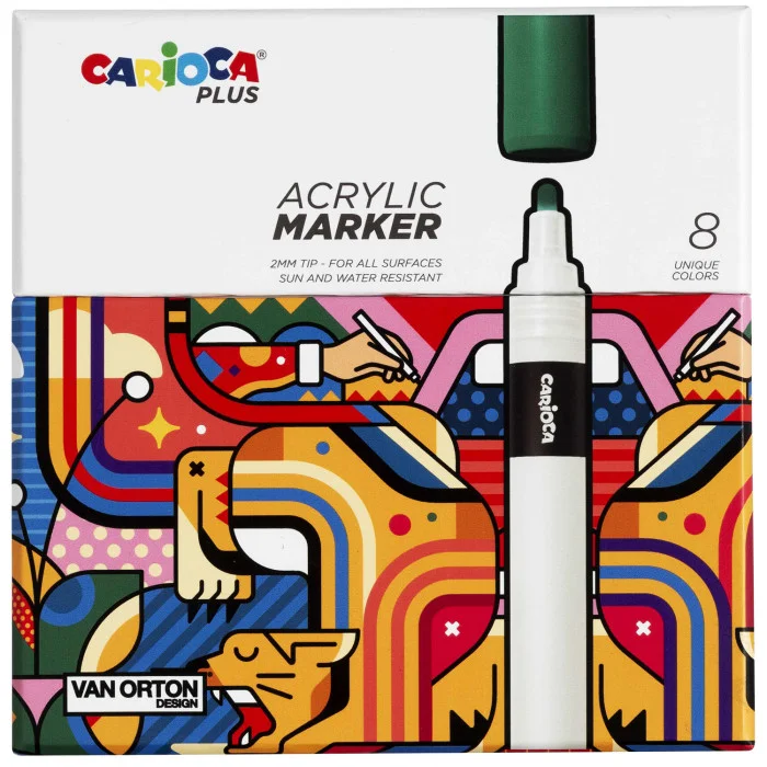 CARIOCA PLUS AKRİLİK MARKER 8 Lİ (SERT KUTU) 45209