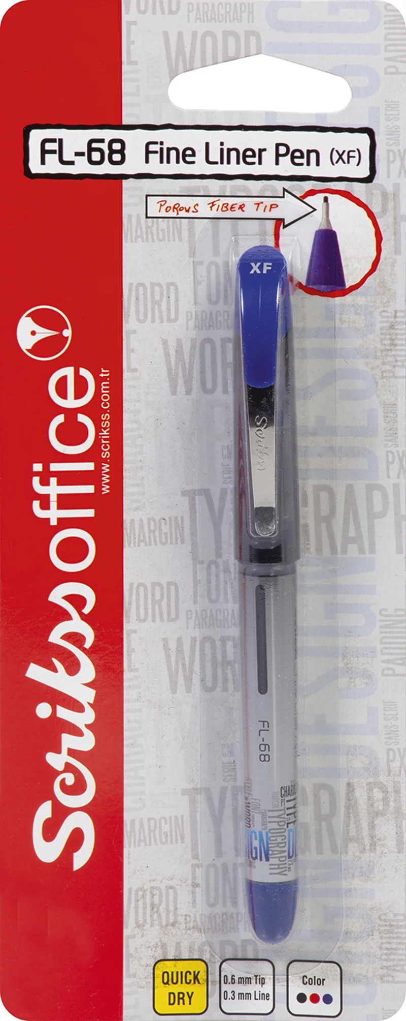 SCRIKSS OFFICE FINE LINER FL-68 0.6 MAVİ BLS.