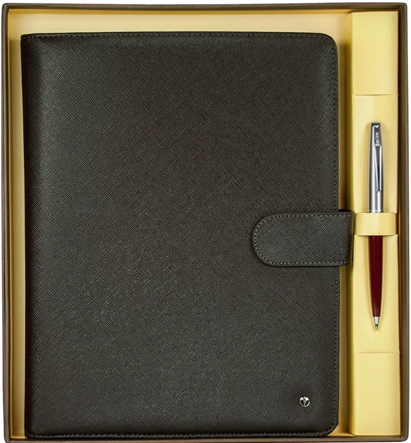 SCRIKSS HEDİYELİK SET DR 8114-2 78 TÜKENMEZ KALEM BORDO + PORTFÖY KAHVERENGİ