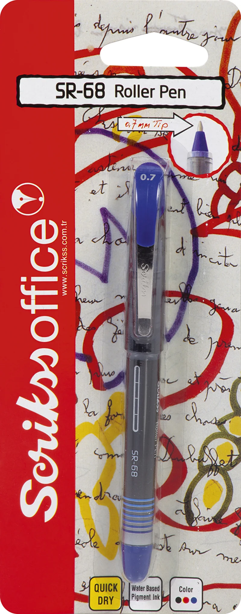 SCRIKSS OFFICE ROLLER KALEM SR-68 0.7 MAVİ BLS.