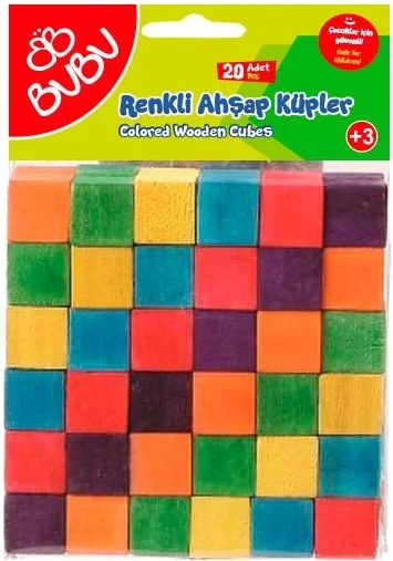BU-BU AHŞAP KÜPLER RENKLİ 20 PARÇA BUBU-AO0005
