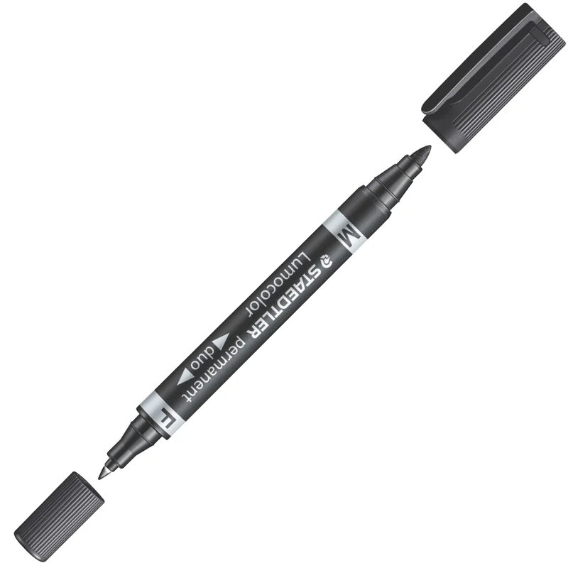 STAEDTLER PERMANENT MARKÖR LUMOCOLOR DUO YUVARLAK ÇİFT UÇ SİYAH 348-9