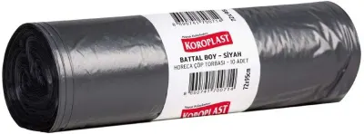 KOROPLAST ÇÖP TORBASI HORECA BATTAL SİYAH 72x95 210 GR 10 LU 30 MİC. ST01500478-ST1500443