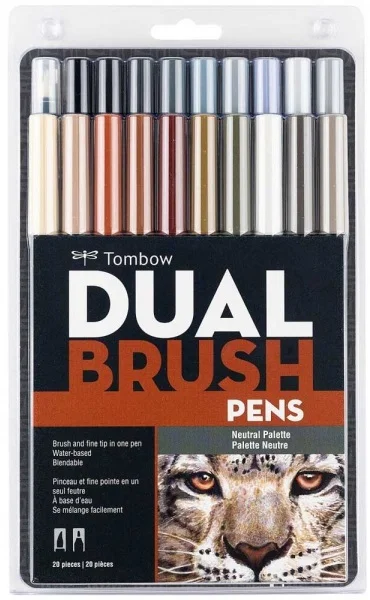 TOMBOW AB-T DUAL BRUSH PEN GRAFİK KALEMİ  SETİ 20 RENK NEUTRAL (194) T-AB-T-20CNE