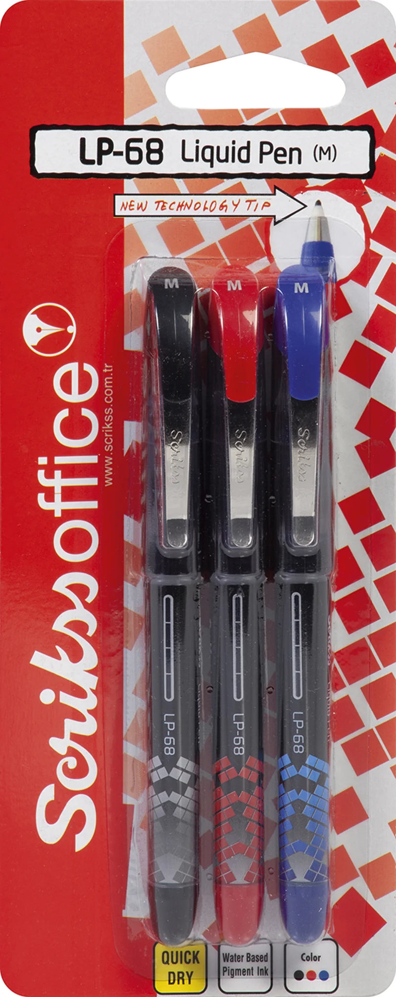 SCRIKSS OFFICE ROLLER KALEM LP-68 LİKİD 0.7 KARIŞIK 3 LÜ BLS.