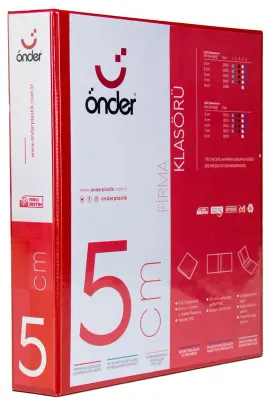 ÖNDER HALKALI DOSYA A4 4 HALKA 5 CM KIRMIZI 2015-2