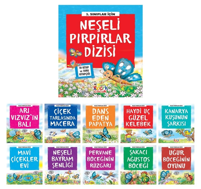 BICIRIK - NEŞELİ PIRPIRLAR DİZİSİ KÜÇÜK BOY 1. SINIF 10 KİTAP+SK