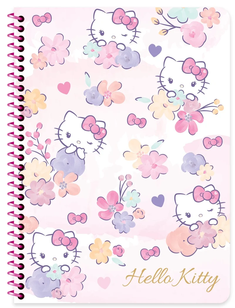 KESKİN DEFTER HELLO KİTTY 16,5x22,5 SPİRALLİ KARTON KAPAK 80 YP. ÇİZGİLİ 380631-08