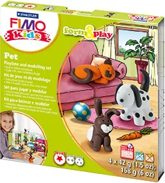 FIMO KIDS MODELLEME KİLİ SET F&P EVCİL HAYVANLAR 8034 02 LZ02