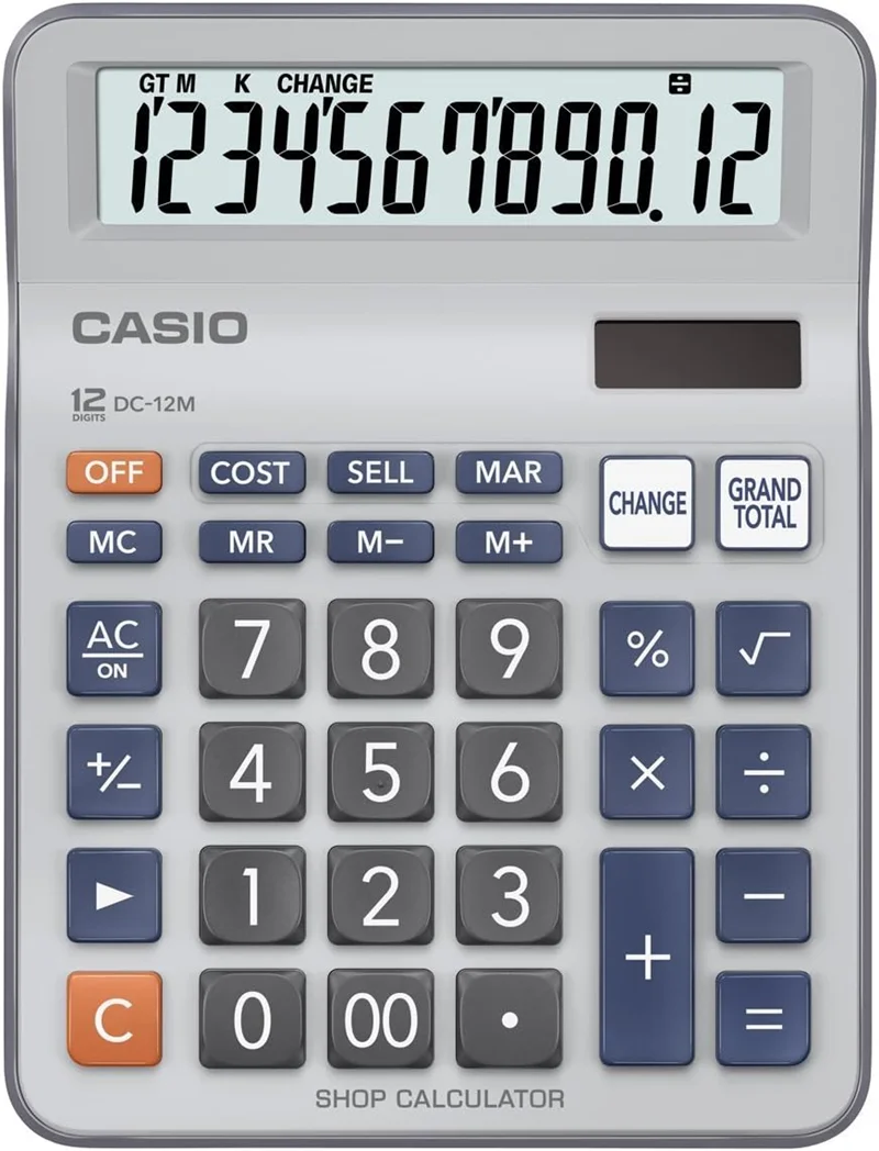 CASIO HESAP MAKİNESİ MASAÜSTÜ DC-12M 12 HANE