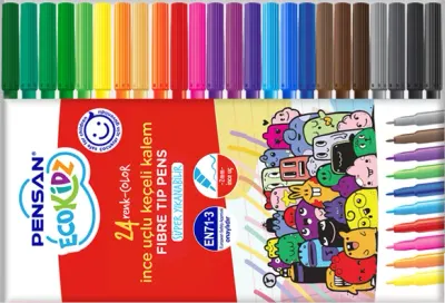 PENSAN KİDZ KEÇELİ KALEM 5000 24 RENK İNCE UÇLU