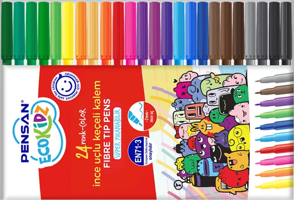 PENSAN KİDZ KEÇELİ KALEM 5000 24 RENK İNCE UÇLU