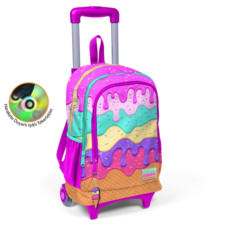 YAYGAN CORAL HIGH ÇEKÇEK SIRT ÇANTA(IŞIKLI TEKERLEK) 23931