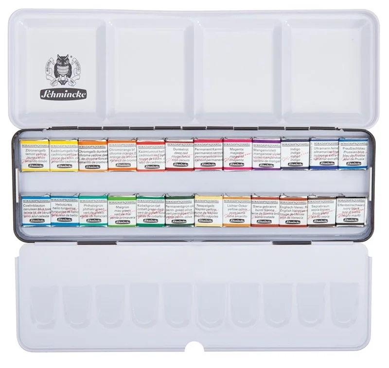 SCHMİNCKE HORADAM AQUARELL METAL KUTU ARTİST SULU BOYA SETİ 24 X YARIM TABLET 74424 74424097
