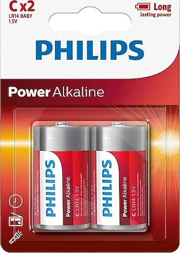 PHILIPS PH-R14L2B/10 ORTA BOY ÇİNKO PİL 2 Lİ