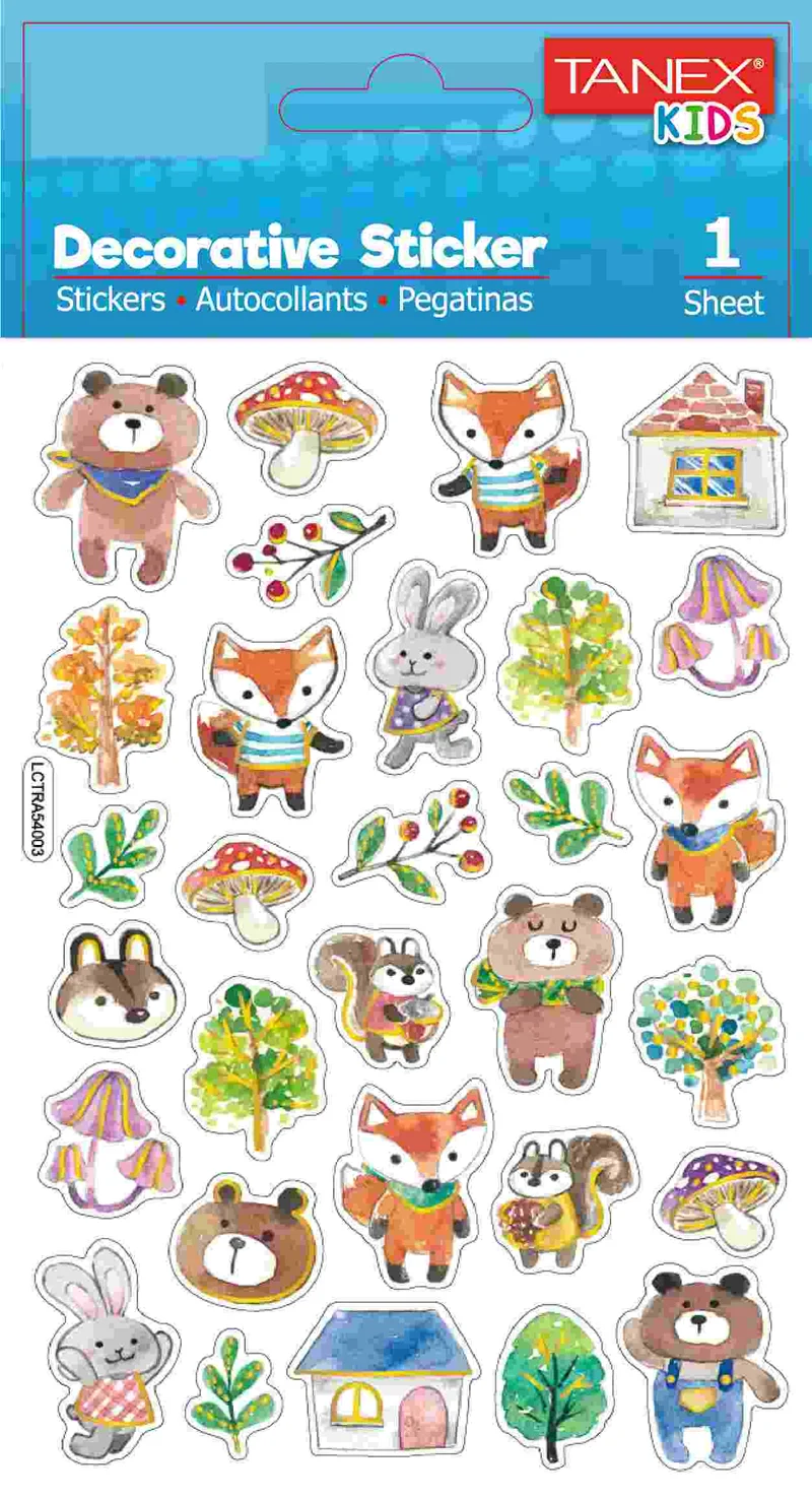 TANEX STICKER ORMAN CANLILARI-5 SERİSİ 5 ADET TNX-25186
