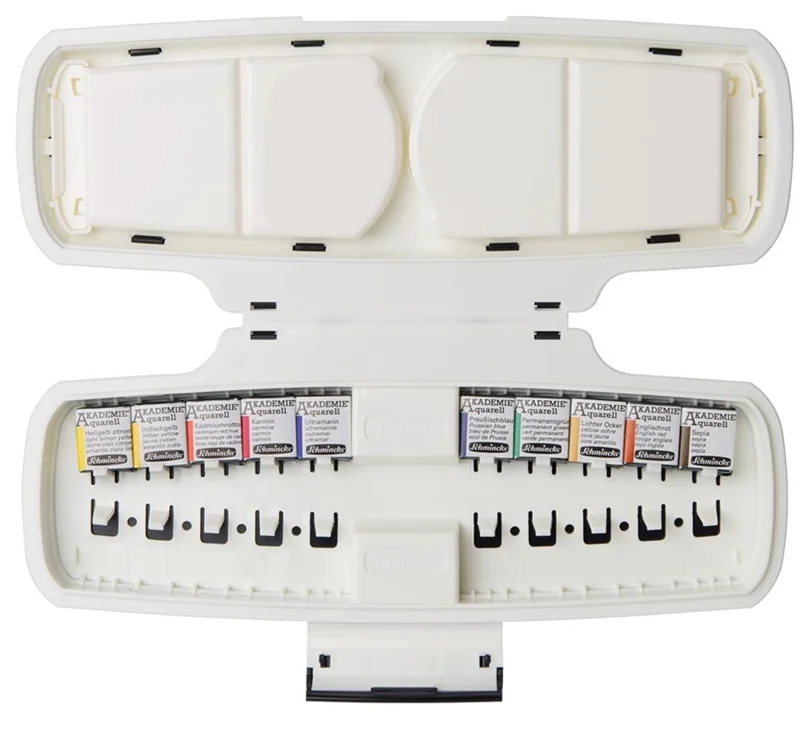 SCHMİNCKE AKADEMİE AQUARELL PLASTİK KUTU SULU BOYA SETİ 10 X YARIM TABLET 75010 75010097