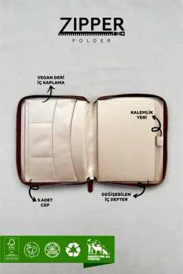VJ DEFTER PANAMA ZIPPER FOLDER ORGANİZER 14.8x21 Cm. 100 Gr. 80 YP. ÇİZGİLİ MOR 123-0281