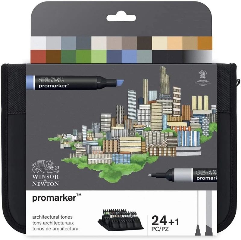 W&N PROMARKER KALEM SET 24 RENK ARCHITECTURAL TONES (MİMARLIK TONLARI ÇANTALI) WN-0290163