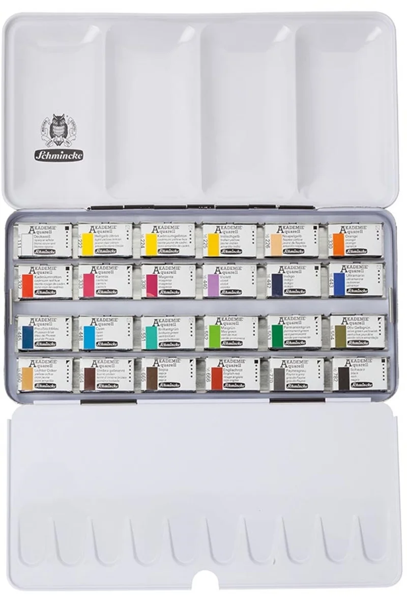 SCHMİNCKE AKADEMİE AQUARELL METAL KUTU SULU BOYA SETİ 24 X TAM TABLET 75425 75425097