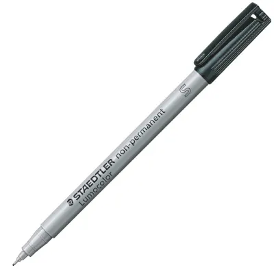 STAEDTLER ASETAT KALEMİ LUMOCOLOR NON-PERMANENT S UÇ SİYAH 311-9