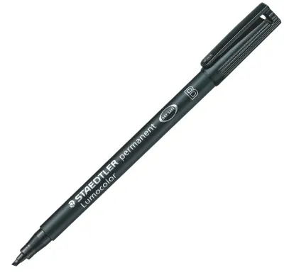 STAEDTLER ASETAT KALEMİ LUMOCOLOR B UÇ SİYAH 314-9
