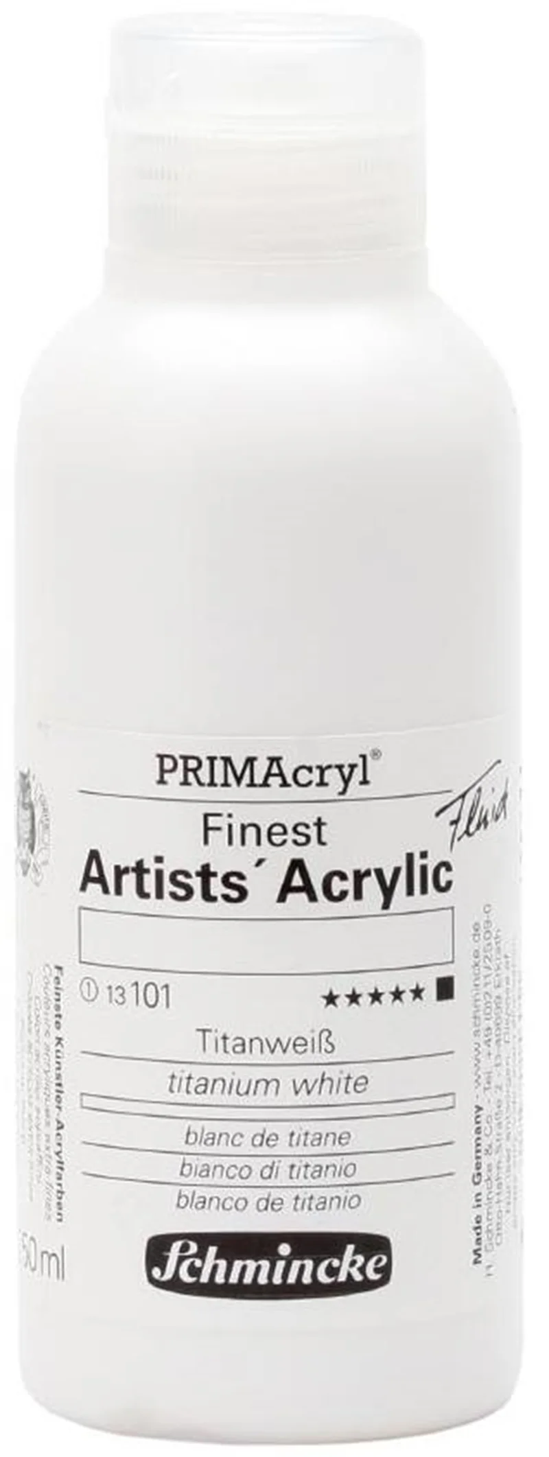 SCHMİNCKE PRİMACRYL ARTİST AKRİLİK BOYA 250 ML SERİ 1 101 TİTANİUM WHİTE 13101027