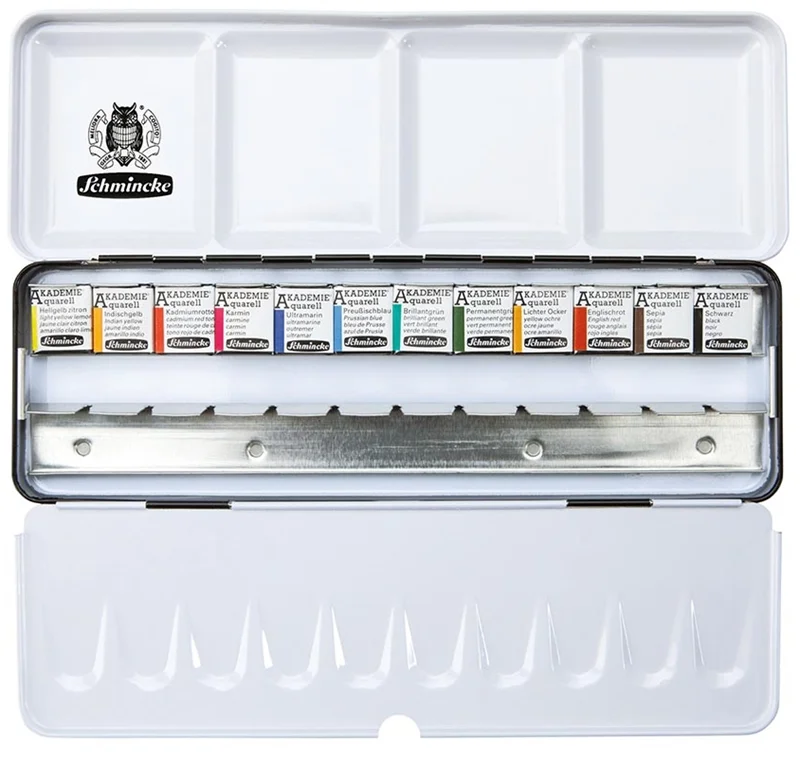 SCHMİNCKE AKADEMİE AQUARELL METAL KUTU SULU BOYA SETİ 12 X YARIM TABLET 75412 75412097