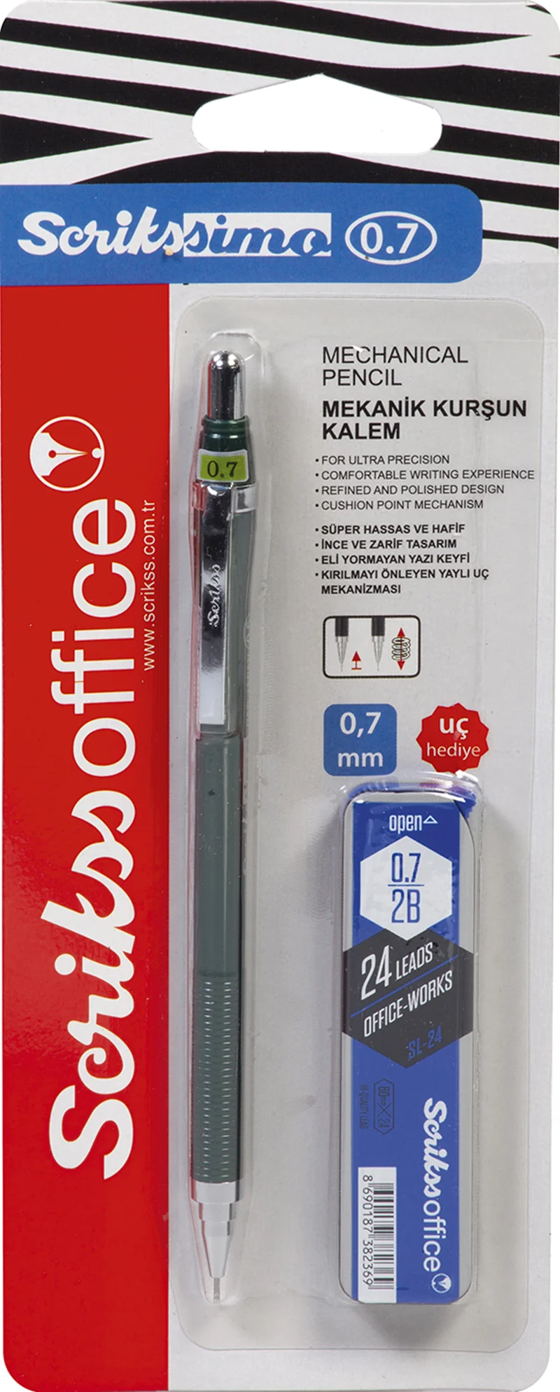 SCRIKSS OFFICE VERSATİL KALEM SIMO COLOR SET 0.7 + MİN YEŞİL BLS.